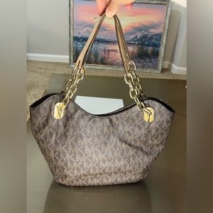 Michael Kors Designer Purse, Monogram Logo with Chains